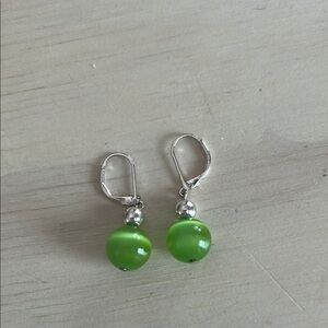 Elegant Green Drop Earrings